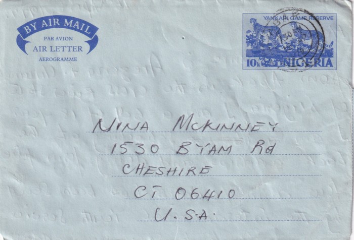 FILATELIE TEMATICA - PLIC NIGERIA TEMATICA AVION AVIOANE AVIATIE AIRMAIL AEROGRAMA