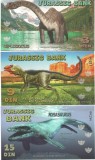 !!! RARR : FANTASY NOTES = JURASSIC BANK - 3 + 9 + 15 DIN - 2015 - UNC / POLIMER