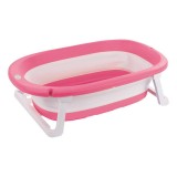 Cădiță Pliabilă Roz Dolu, 6luni+, Sigură, Ușor de Depozitat, 75cm, Compactă, Băiță Bebe, Portabilă, Max 15kg