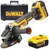 DeWalt DCG405P2 - Polizor unghiular cu 2 acumulatori Li-Ion 18 V 5 Ah 125 mm valiza plastic