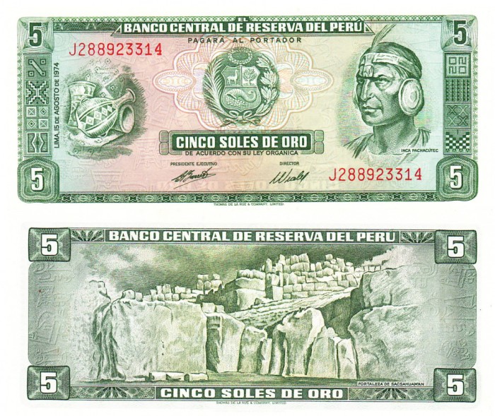 Peru 5 Soles de Oro 1969 P-99a UNC