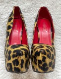 PLATFORME PANTOFI SEXY TOC CUI 16 cm PIELE ECO ANIMAL PRINT TIGRU VARF ASCUTIT