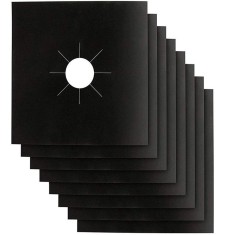 Set 8 folii de protectie pentru aragaz, 27x27 cm, Negru