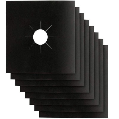 Set 8 folii de protectie pentru aragaz, 27x27 cm, Negru foto