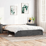 Cadru de pat, gri, 140x190 cm, lemn masiv GartenMobel Dekor, vidaXL