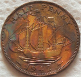 Cumpara ieftin Moneda HALF PENNY - MAREA BRITANIE/ ANGLIA, anul 1942 *cod 2396 patina curcubeu, Europa