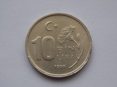 10 BIN LIRA 1999 TURCIA foto