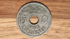 Egipt - moneda de colectie - 5 Milliemes 1917 H - Heaton ! foto