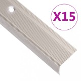 VidaXL Profile trepte &icirc;n formă de L, 30 buc. șampanie 67 cm aluminiu