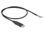 Cablu USB 2.0 DELOCK 63497, USB A mufă aurită 0,5m negru 26AWG