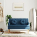 vidaXL Banchetă cu perne, albastru, 113x64,5x75,5 cm, textil