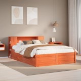VidaXL Cadru pat fără saltea, maro ceruit, 160x200 cm, lemn masiv pin
