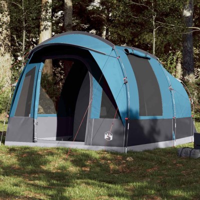 Cort de camping pentru 3 persoane, albastru, impermeabil foto