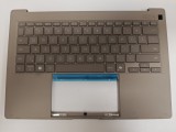 Carcasa superioara cu tastatura palmrest Laptop, Asus, ZenBook 14 UX3407Q, UX3407QA, 90NB1501-R31US4, 6053B2393701, 13NB1501AM0411100, iluminata, bej,