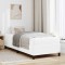 vidaXL Cadru de pat cu saltea Alb 100 x 200 cm Piele artificială 3398985