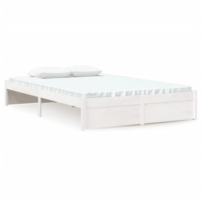 Cadru de pat, alb, 120x200 cm, lemn masiv foto