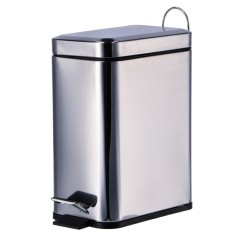 Cos gunoi cu pedala otel argintiu 14 x 29,5 x 30 cm, 5 L
