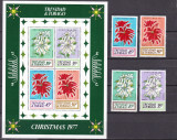 Trinidad Tobago 1977 flori Craciun MI 358-361 + bl.21 MNH, Nestampilat