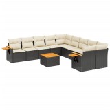 Patio Sofa Set 11-Locuri Black and Cream