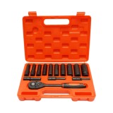 Trusa chei tubulare lungi 8-24 mm cu clichet 1/2, Cr-V, 14 piese