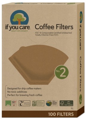 Filtre de cafea marimea 2, nealbite, fara clor, compostabile, 100buc, If You Care foto