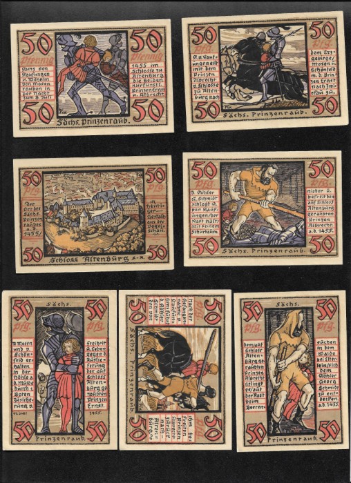 Set Notgeld 7 x 50 pf Altenburg
