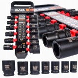 Set trusa chei tubulare impact 1 2 13 piese 10-27mm intarite, pistol impact (13303), Black