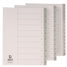 Index plastic Q-Connect A4 numerotat 1-12 120 microni gri
