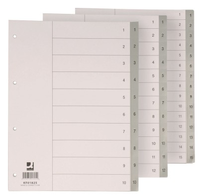 Index plastic Q-Connect A4 numerotat 1-12 120 microni gri foto