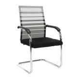 Scaun conferinta argintiu negru Esin 55x64x93 cm