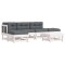 Set mobilier relaxare gradina&amp;perne 6 piese alb lemn masiv pin