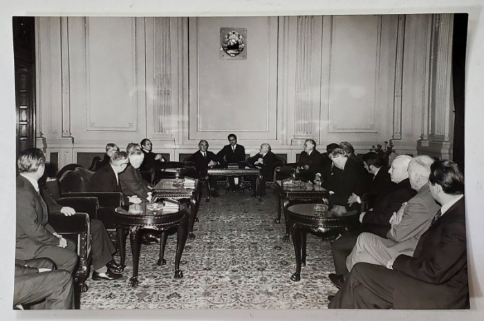 STEFAN VOITEC SI INALTI OFICIALI ROMANI SI STRAINI , FOTOGRAFIE DE GRUP , ANII &#039;70