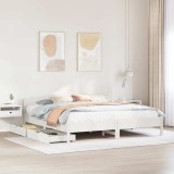Cumpara ieftin Cadru de pat fără saltea, alb, 180x200 cm, lemn masiv pin