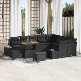 VidaXL Set de canapele pentru grădină 12 pcs Negru 90 x 55 x 71 cm