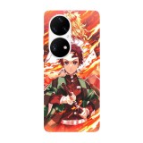 Husa compatibila cu Huawei P50 Pro model Demon Slayer Rengoku and Tanjiro, Silicon, TPU, Viceversa, Transparent, Carcasa