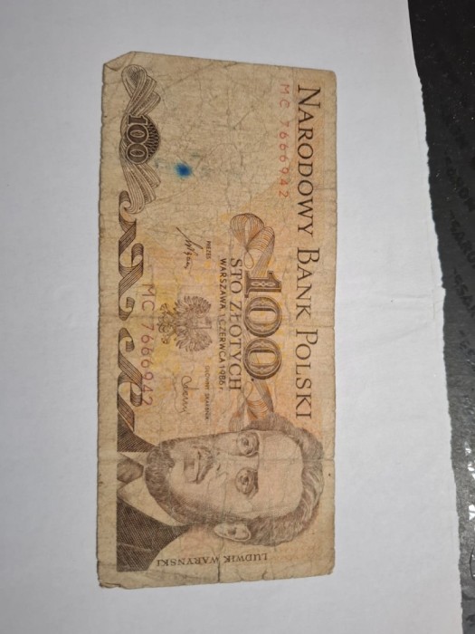100 zloti 1986