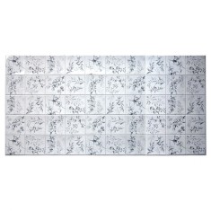 Panou decorativ, PVC, model flori de camp, gri, 96x48.5 cm