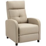 HOMCOM Fotoliu relax cu funcție de șezlong, suport pentru picioare extensibil, arcuri tip buzunar, p&acirc;nă la 150 kg, Bej | Aosom Romania