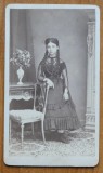 Foto Franz Duschek pe carton, secol 19, domnisoara