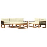 vidaXL Set de canapele de exterior cu pernă 6 pcs Natural și Crem 3382343