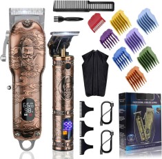 Set de tuns ?i tuns profesional RUXI, ma?ina de tuns fara fir ornamentata pentru barba?i + ma?ina de tuns cu lama in T fara intreruperi, kit de tuns f foto