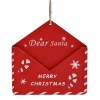 Decorațiune Suspendabilă de Crăciun Jumbo Scrisoare către Moș Crăciun, Lemn, 10.8x11 cm, Roșu, Oem