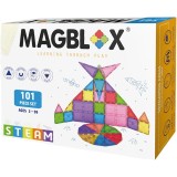 Set magnetic de constructie transparente, Magblox, 101 piese