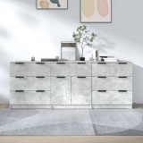 vidaXL Servante, 3 piese, gri beton, lemn prelucrat