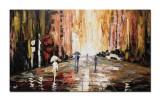 Cumpara ieftin Tablou GIGANT modern pictat manual birou, living, Incursiune in viitor, 120x70cm ulei pe panza in cutit efect 3D, Valentin Pop