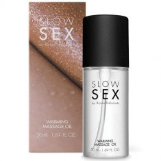 Ulei de masaj comestibil, Slow Sex by Bijoux Indiscrets, cu efect de incalzire, aroma Cocos, 50 ml