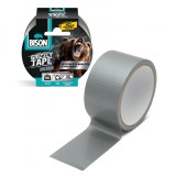 Banda adeziva intarita cu material BISON Grizzly Super Strong, gri, 10 m