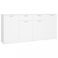 Servanta, alb, 160x36x75 cm, lemn prelucrat
