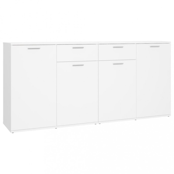 Servanta, alb, 160x36x75 cm, lemn prelucrat