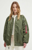 Alpha Industries geaca bomber MA-1 CORE WMN femei, culoarea verde, de iarna, oversize